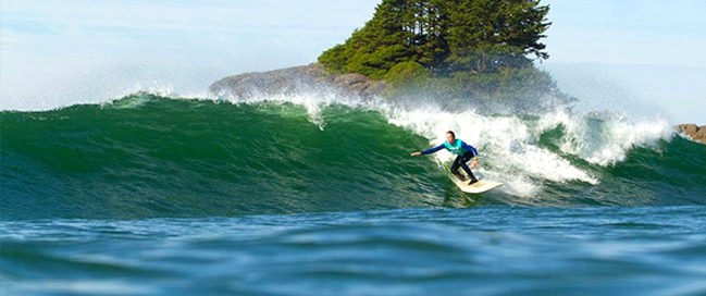 Water surfing in Tofino, Canada