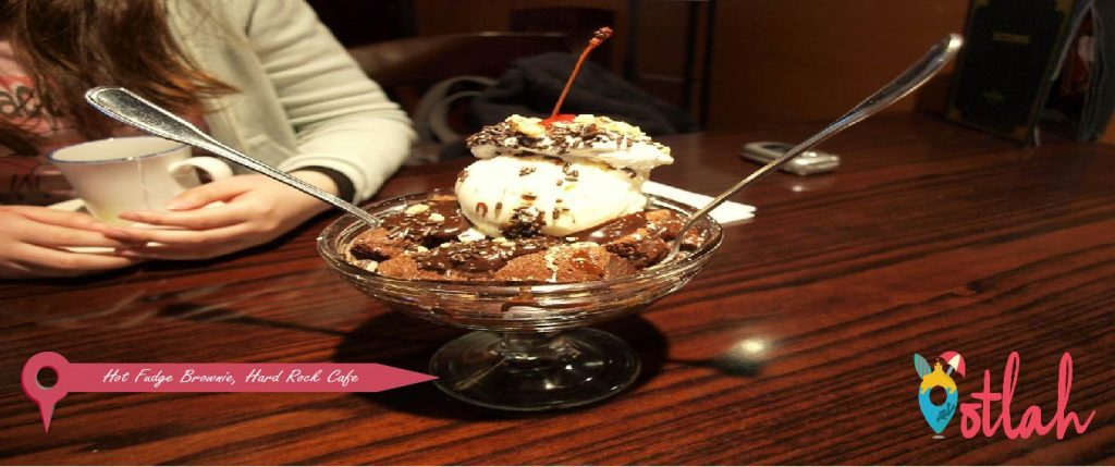 Hot Fudge Brownie at Hard Rock Cafe