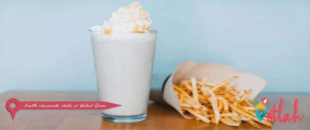 Vanilla cheesecake shake at Walnut Grove