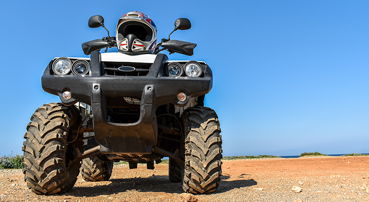 Half an hour riding a quad bikes on the beach