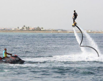 Flyboard in Dimaniyat Island in Muscat coast