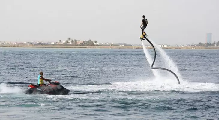 Flyboard in Dimaniyat Island in Muscat coast