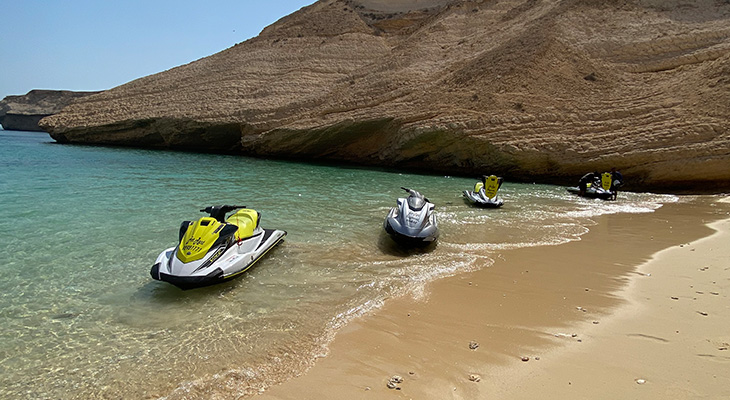 Enjoy a jet ski trip in Dimaniyat Island