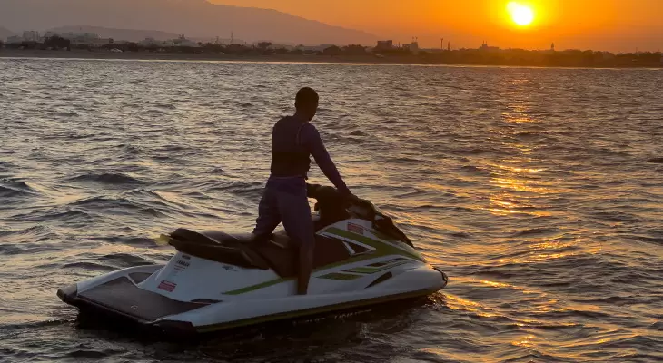 Jet ski at sunset