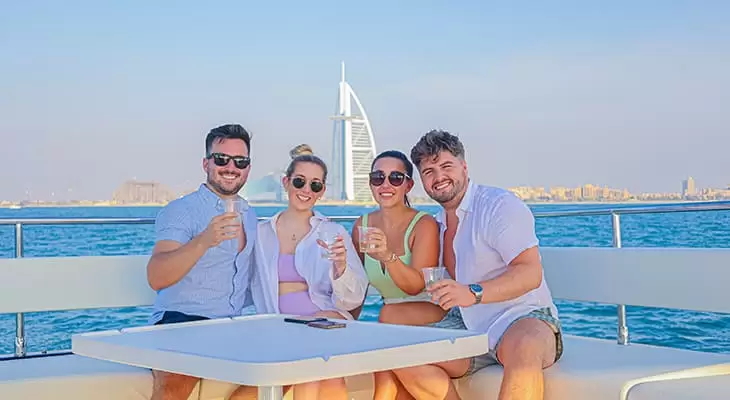 2 Hours Yacht Tour in Burj Coastline with BBQ, Fruits & Drinks