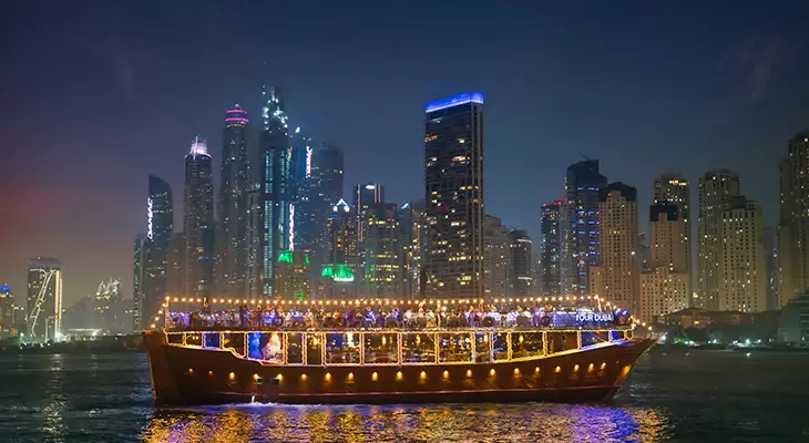 2-Hours Royal Dinner Dhow Cruise in Dubai Marina 