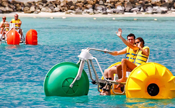 Experience Aqua Bike for 30 minutes at the Palm Jumeirah in UAE