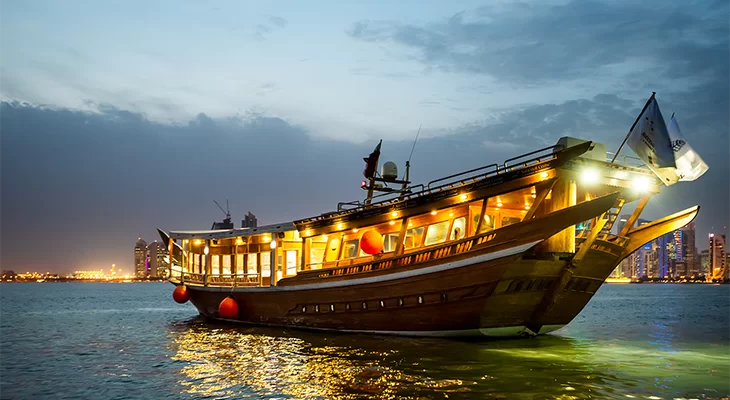 2 hours Sunset Dhow Cruise Passes by West bay, Katara, and The Pearl