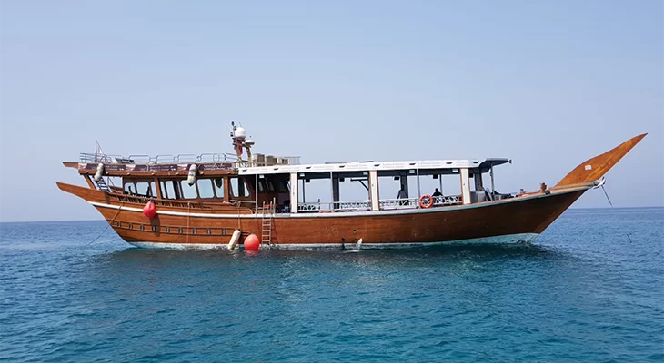 Thursday: 3 hours Dinner Cruise in Dhow Boat with International Food Buffet